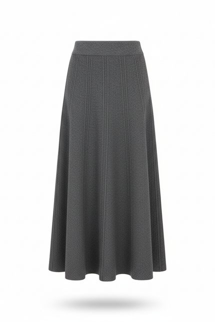 Jupe Patineuse Midi Grise Élégante