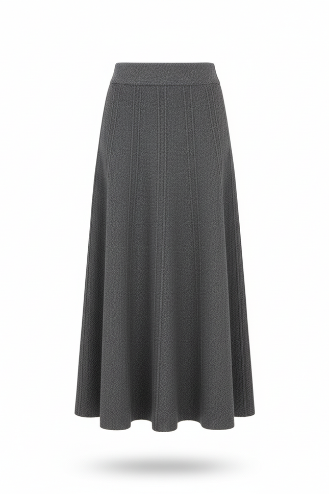 Jupe Patineuse Midi Grise Élégante