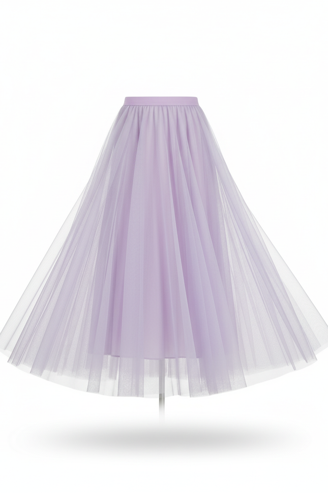 Jupe Patineuse Tulle Lavande Élégante