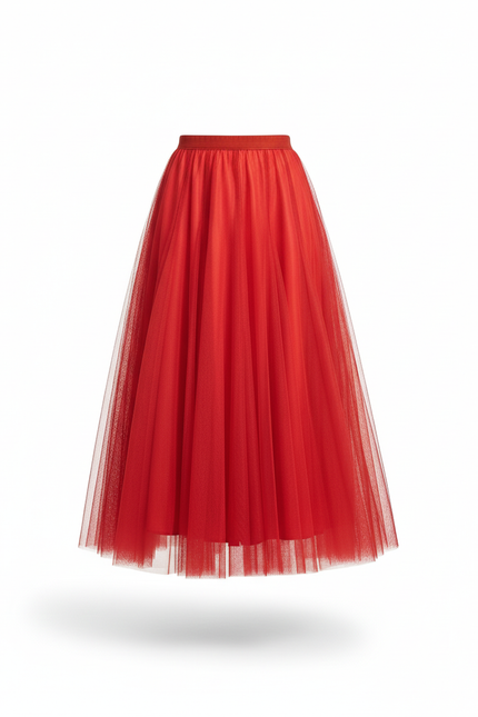 Jupe Patineuse Rouge Tulle Élégante