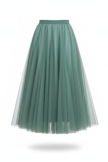 Jupe Patineuse Tulle Verte Élégante