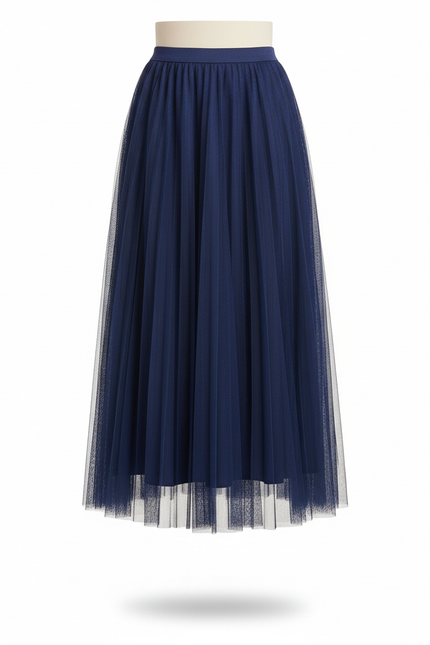 Jupe Patineuse Bleue Marine Tulle Élégante
