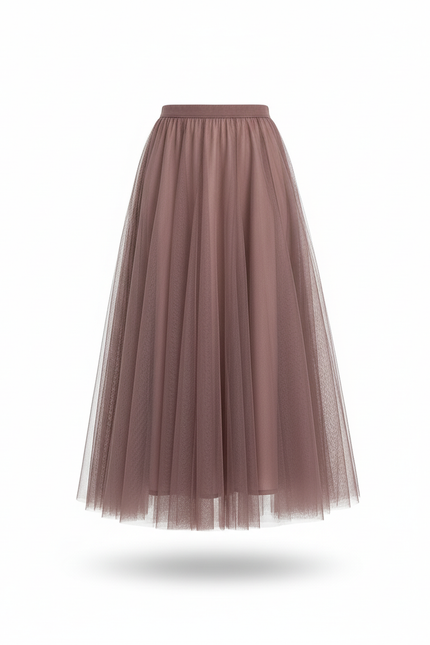 Jupe Patineuse Tulle Rose Poudré Élégante