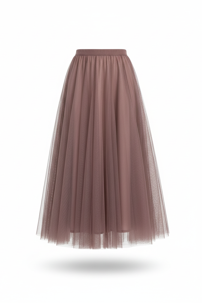 Jupe Patineuse Tulle Rose Poudré Élégante