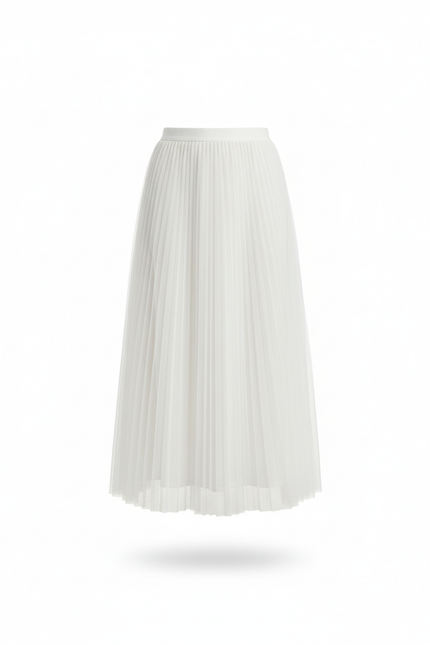 Jupe Patineuse Blanche Plissée Élégante