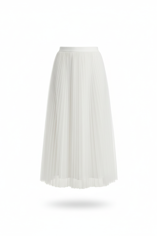Jupe Patineuse Blanche Plissée Élégante