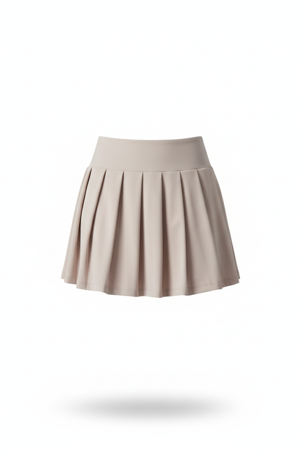 Jupe Patineuse Beige Plissée Athlétique