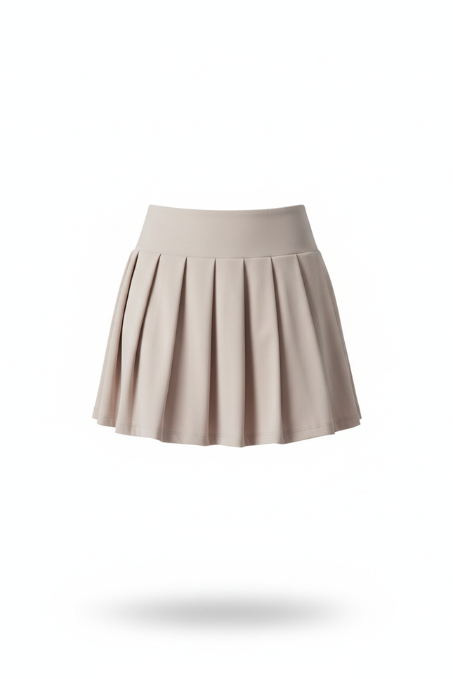 Jupe Patineuse Beige Plissée Athlétique