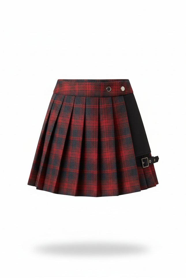 Jupe Patineuse Écossaise Plissée Punk