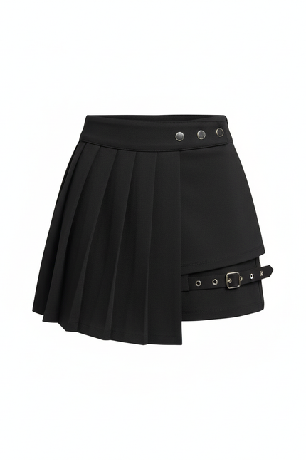 Jupe Patineuse Noire Gothique Plissée