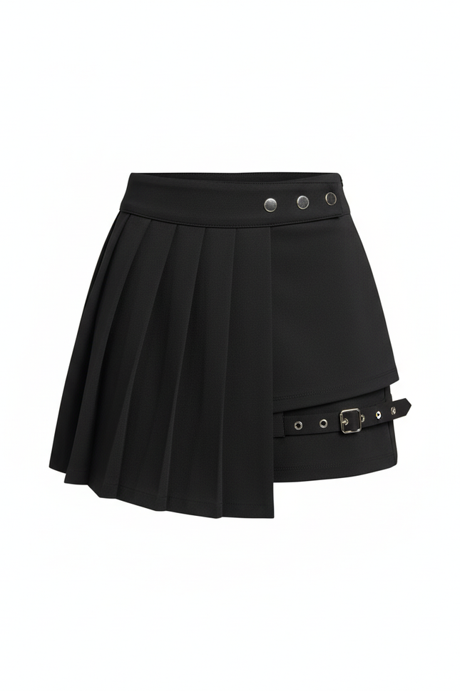 Jupe Patineuse Noire Gothique Plissée