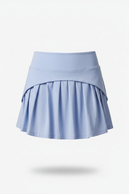 Jupe Patineuse Bleu Ciel Plissée Fluide