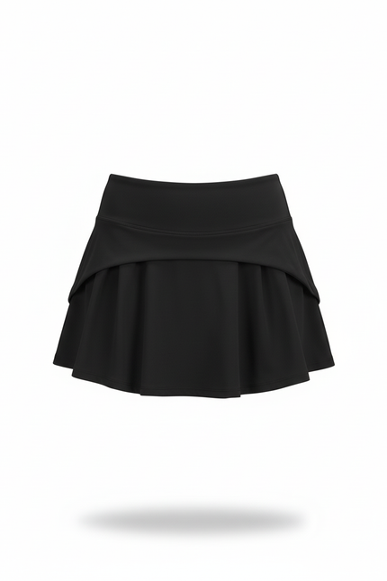Jupe Patineuse Noire Courte Plissée
