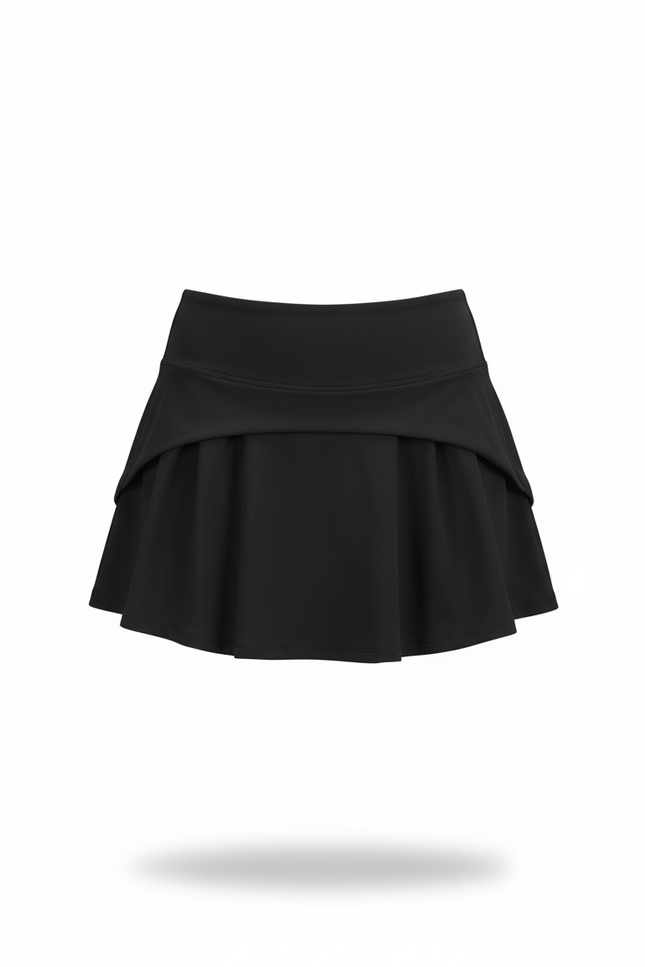 Jupe Patineuse Noire Courte Plissée