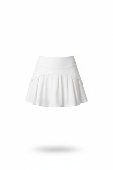 Jupe Patineuse Blanche Plissée Sportive Dynamique