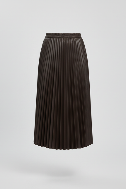 Jupe Patineuse Marron Plissée Chic