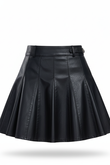 Jupe Patineuse Noire Cuir Élégante