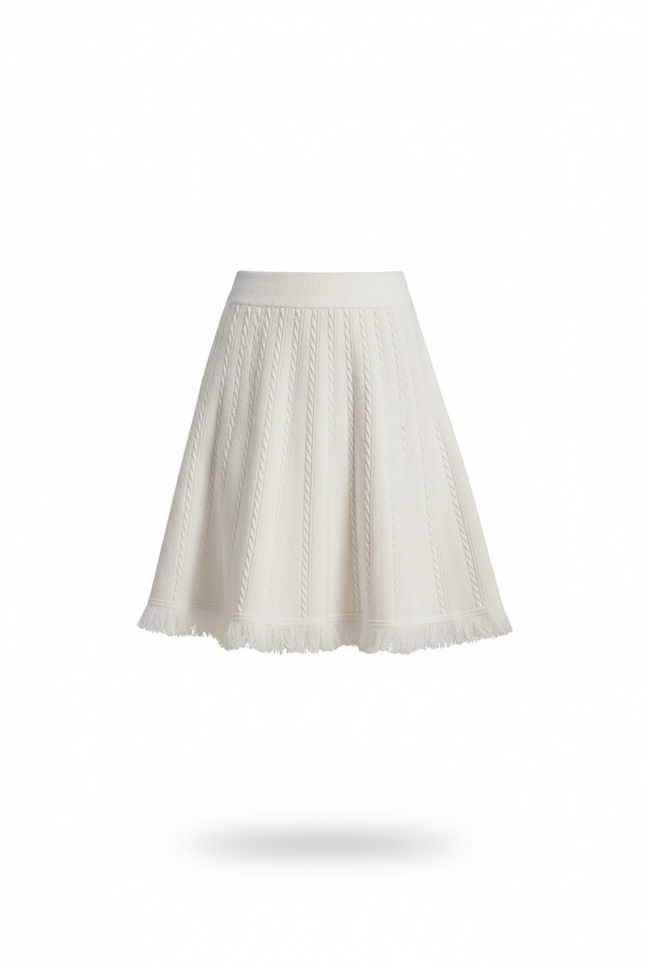Jupe Patineuse Tricotée Franges Chic