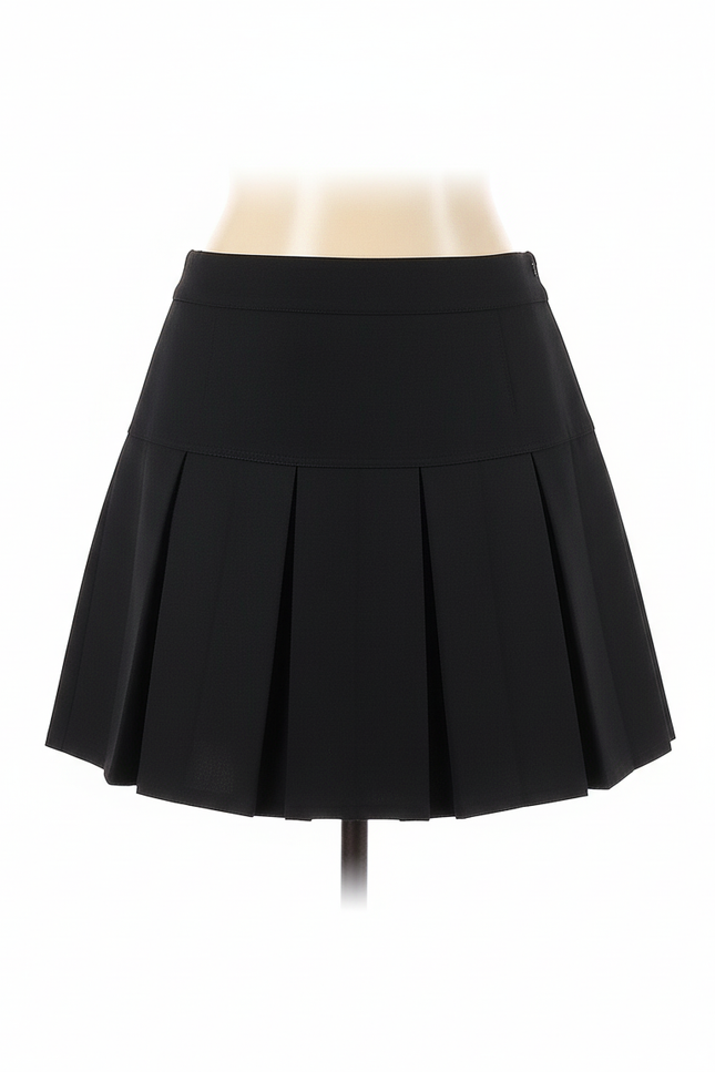 Jupe Patineuse Noire Plissée Chic Raffinée