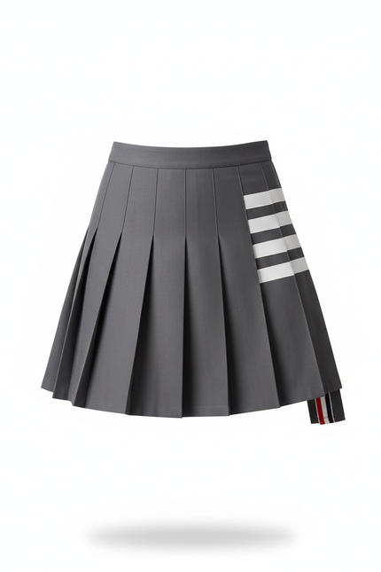 Jupe Patineuse Grise Plissée Décontractée Confortable