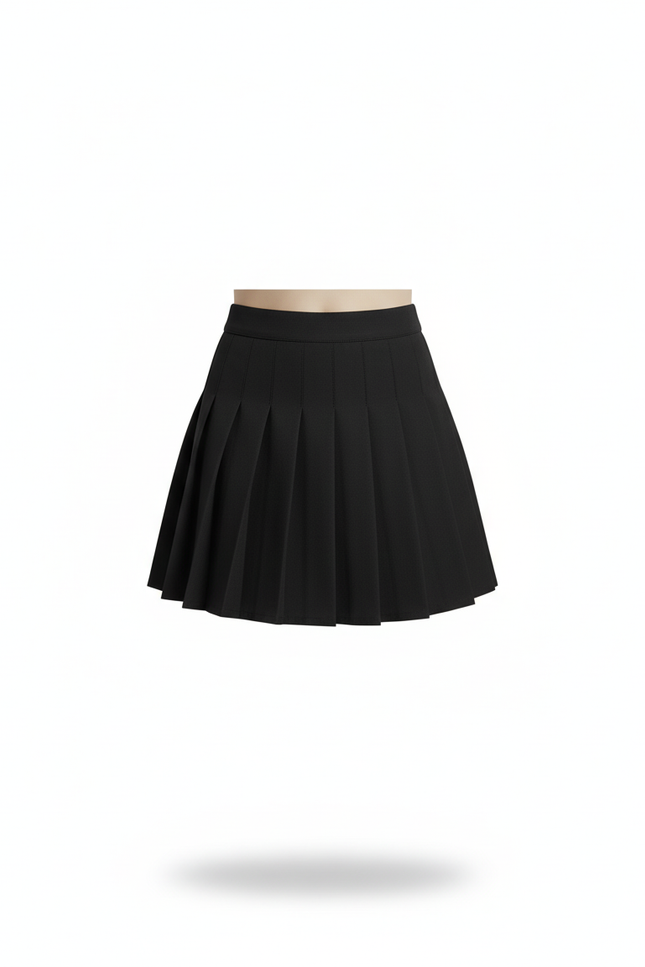 Jupe Patineuse Noire Plissée Chic Féminine