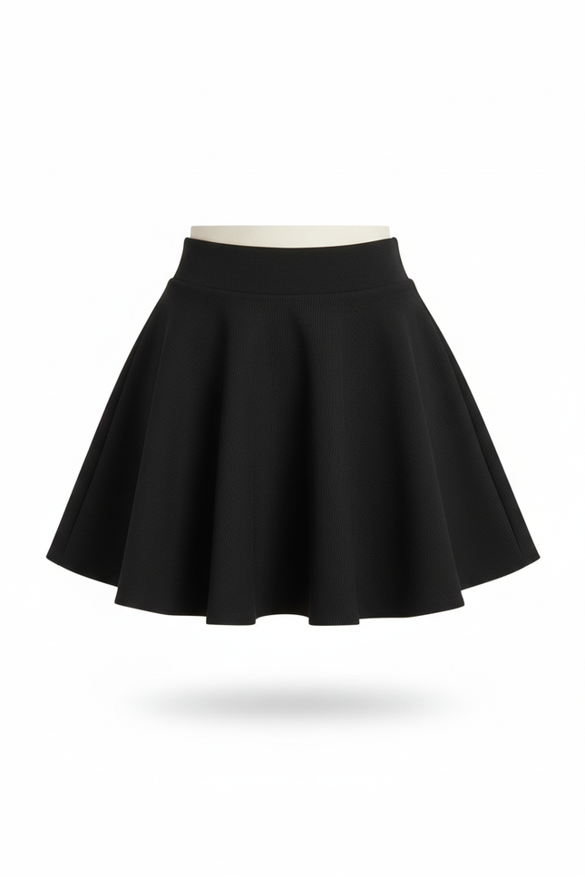Jupe Patineuse Noire Évasée Chic