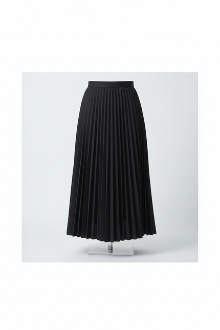 Jupe Patineuse Noire Plissée Élégante Intemporelle