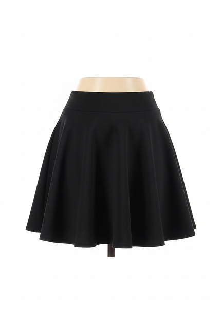 Jupe Patineuse Noire Évasée Décontractée