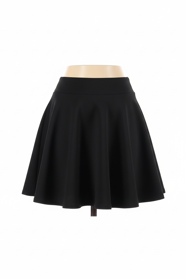 Jupe Patineuse Noire Évasée Décontractée