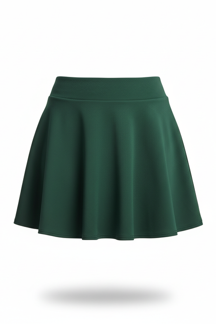 Jupe Patineuse Vert Foncé Évasée Décontractée