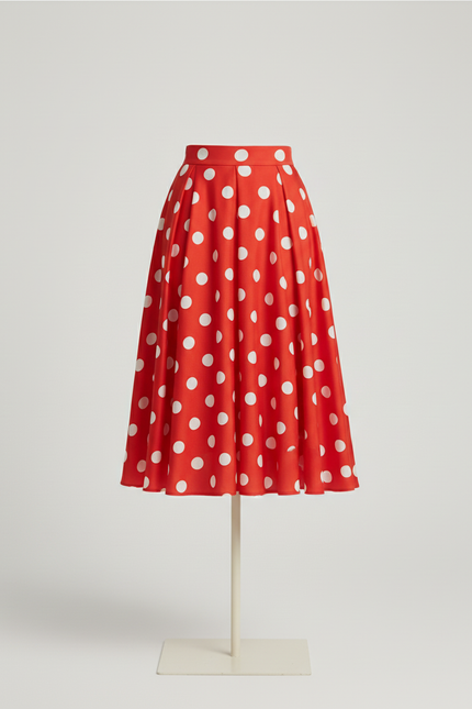 Jupe Patineuse Rouge Pois Blancs Élégante