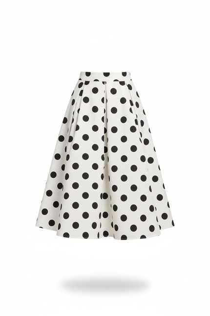 Jupe Patineuse Plissée À Pois Élégante
