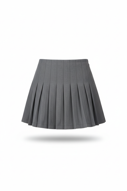 Jupe Patineuse Grise Plissée Chic Soignée