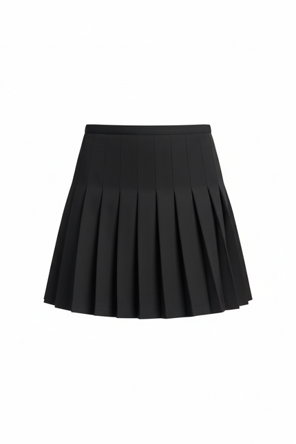 Jupe Patineuse Noire Plissée Chic Stylée