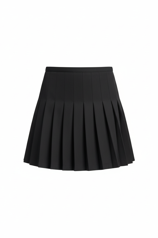 Jupe Patineuse Noire Plissée Chic Stylée