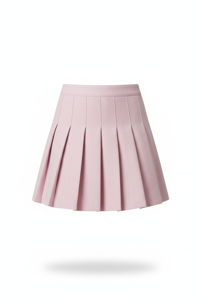 Jupe Patineuse Rose Plissée Chic Romantique