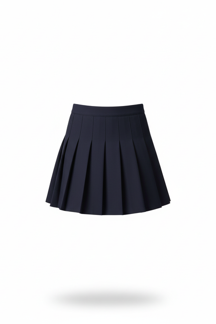Jupe Patineuse Bleu Marine Plissée Chic Élégante
