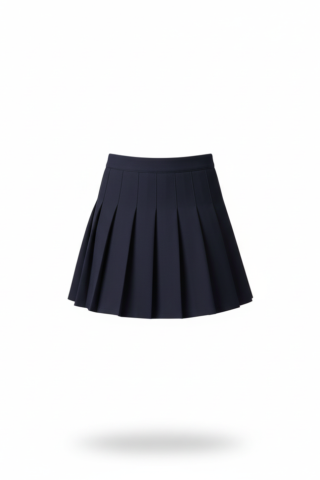 Jupe Patineuse Bleu Marine Plissée Chic Élégante