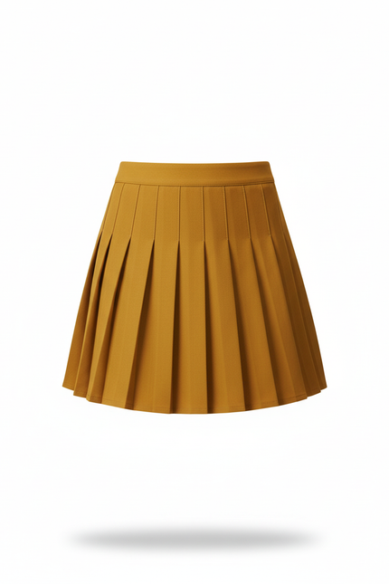 Jupe Patineuse Moutarde Plissée Chic