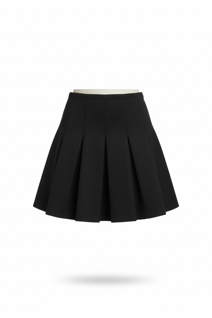 Jupe Patineuse Noire Plissée Chic Tendance Moderne