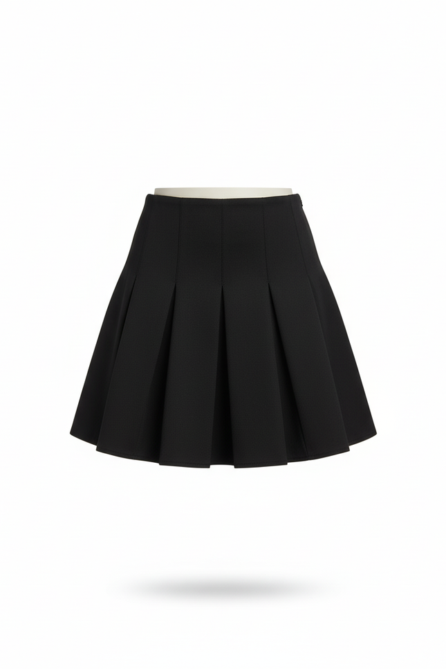 Jupe Patineuse Noire Plissée Chic Tendance Moderne