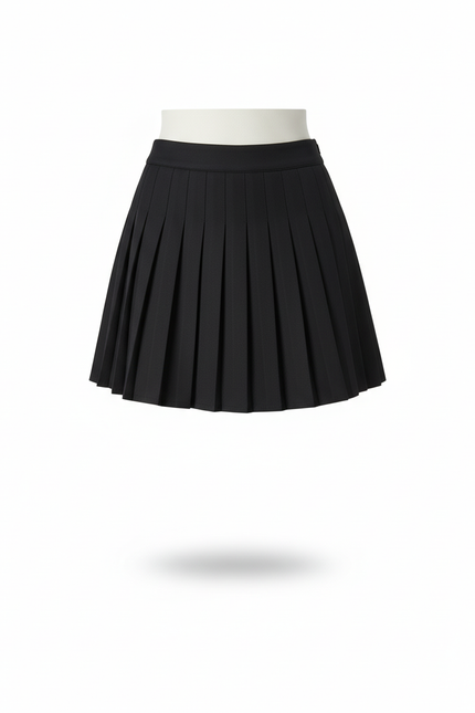 Jupe Patineuse Noire Plissée Élégante Habillée