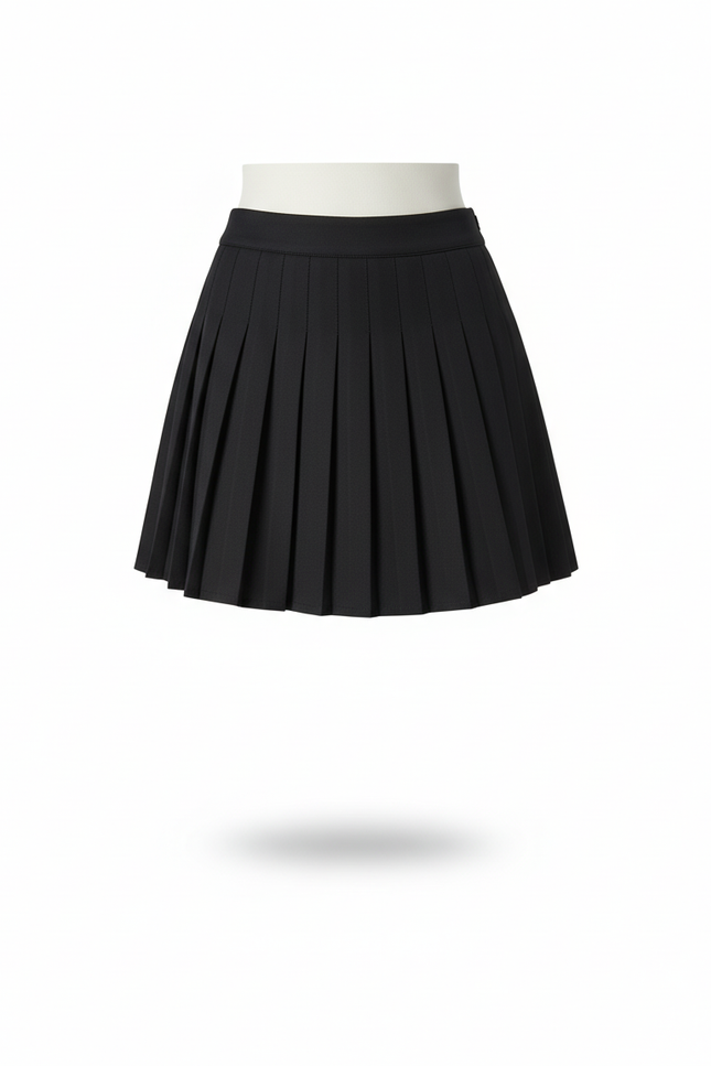 Jupe Patineuse Noire Plissée Élégante Habillée