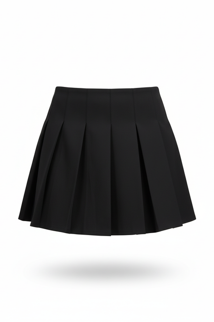 Jupe Patineuse Noire Plissée Coréenne