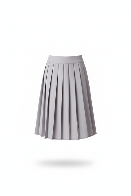 Jupe Patineuse Plissée Grise Décontractée