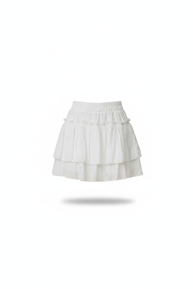 Jupe Patineuse Blanche Volants Fluide
