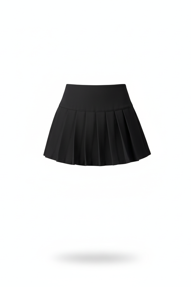 Jupe Patineuse Noire Plissée Chic