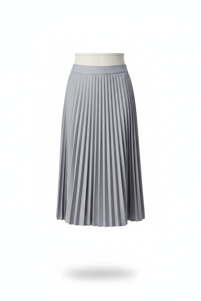 Jupe Patineuse Grise Plissée Chic