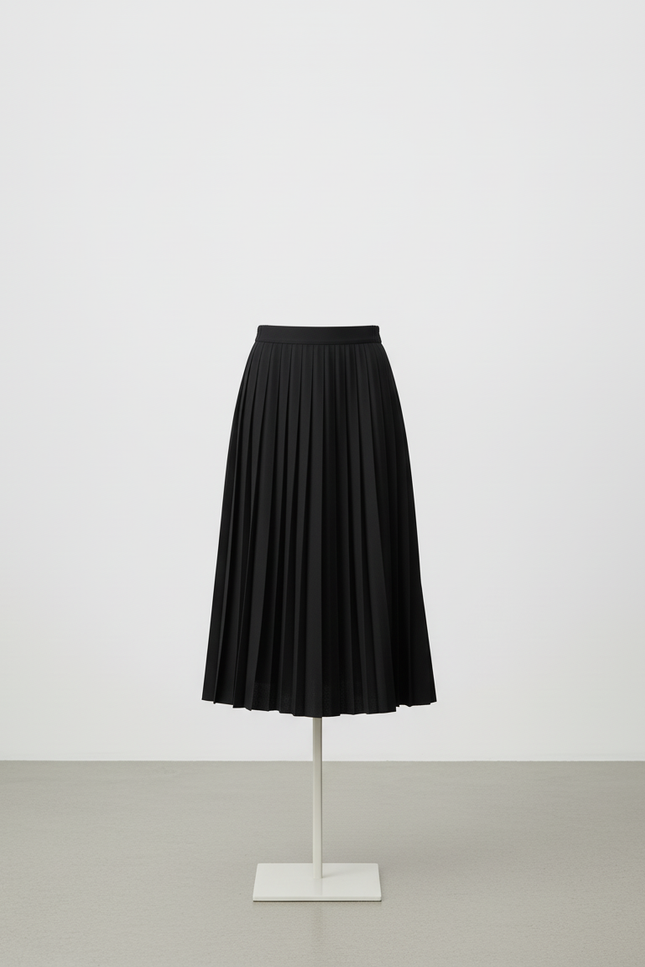 Jupe Patineuse Plissée Midi Élégante