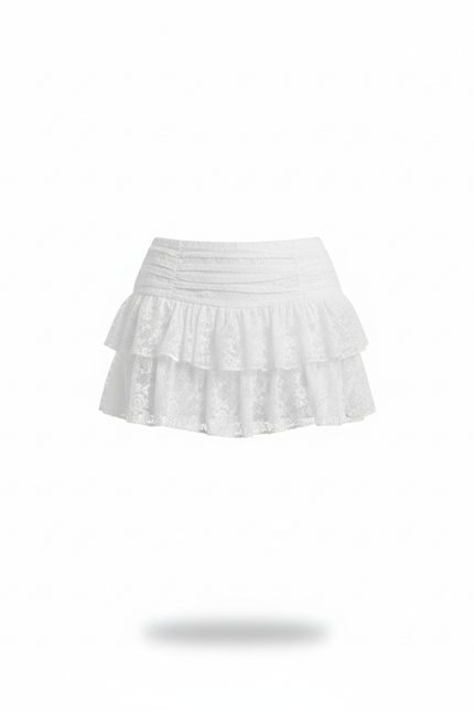 Jupe Patineuse Blanche Dentelle Chic